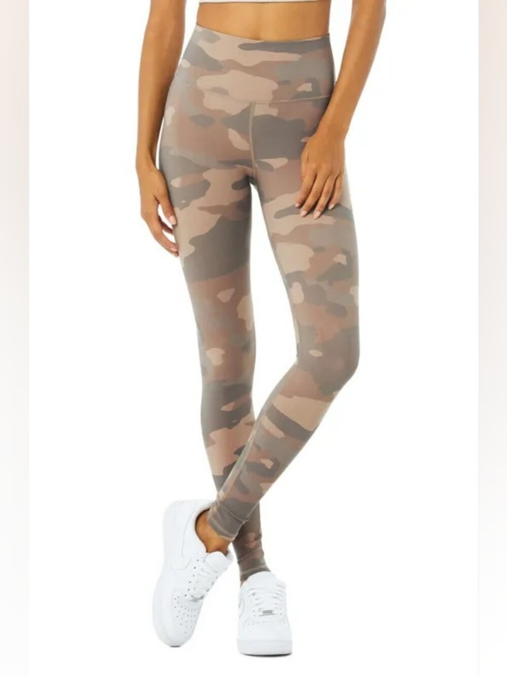 EUC- ALO Yoga High Waist Vapor Leggings in Putty Camouflage Women's Size Large - Picture 2 of 9